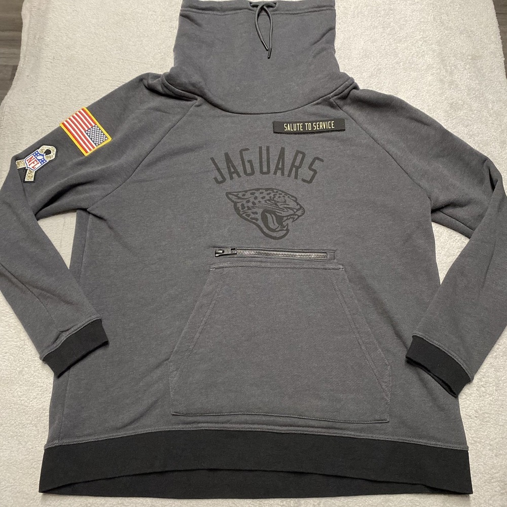 Nike Jacksonville Jaguars Salute To Service Pullover Women Medium Gray Cowl Neck